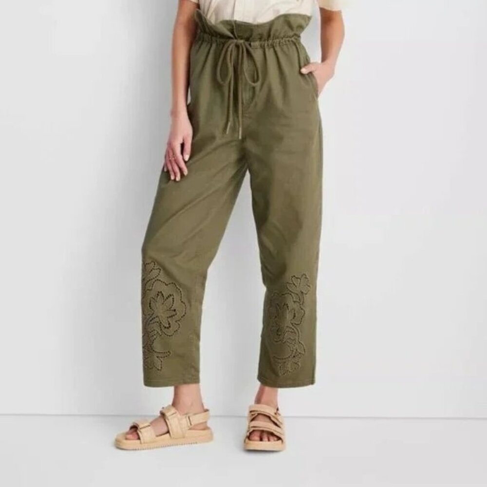 NEW High-Waisted Eyelet Pants - Future Collective with Jenny K. Lopez